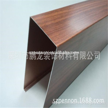 Wood Grain Baffle Suspended Ceiling Metal Square Tubeline Ceiling